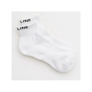 OFFLINE White Short Crew Black Back Ankle Logo Cotton Socks